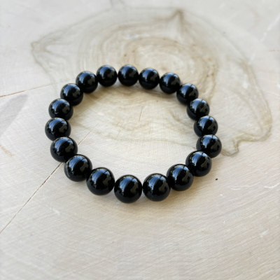 Black Obsidian Bracelet – Natural Crystal for Protection, Grounding & Energy Shielding | Handmade Healing Stone Gift for Him or Her