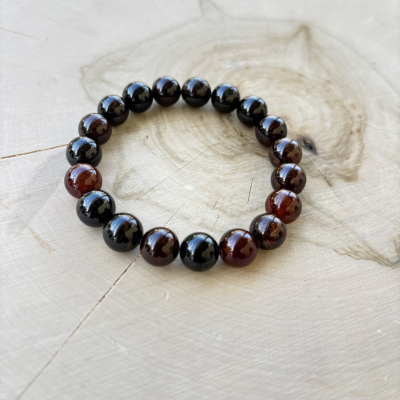 Hessonite Garnet Bracelet – Natural Crystal for Confidence, Prosperity & Spiritual Grounding | Handmade Gemstone Jewelry Gift for Her or Him