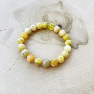 Yellow Opal Bracelet – Uplifting Crystal for Confidence, Joy & Creativity | Handmade Gemstone Jewelry | Solar Plexus Chakra Gift
